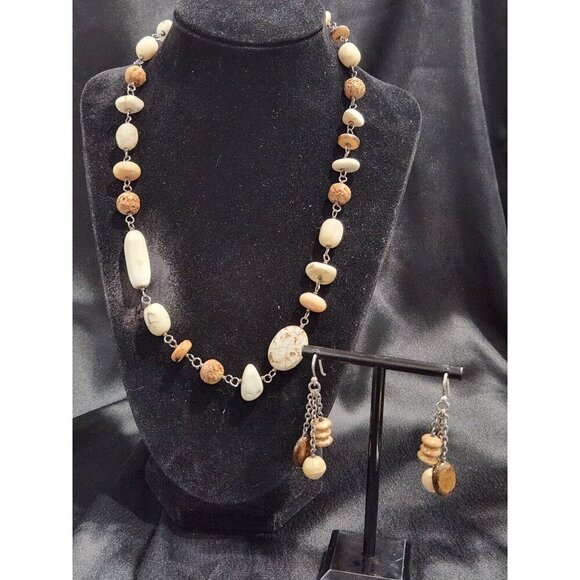 EUC Silpada African Howlite Opal & Bronzite Necklace & Earring Set (Retired Piec - Picture 5 of 8